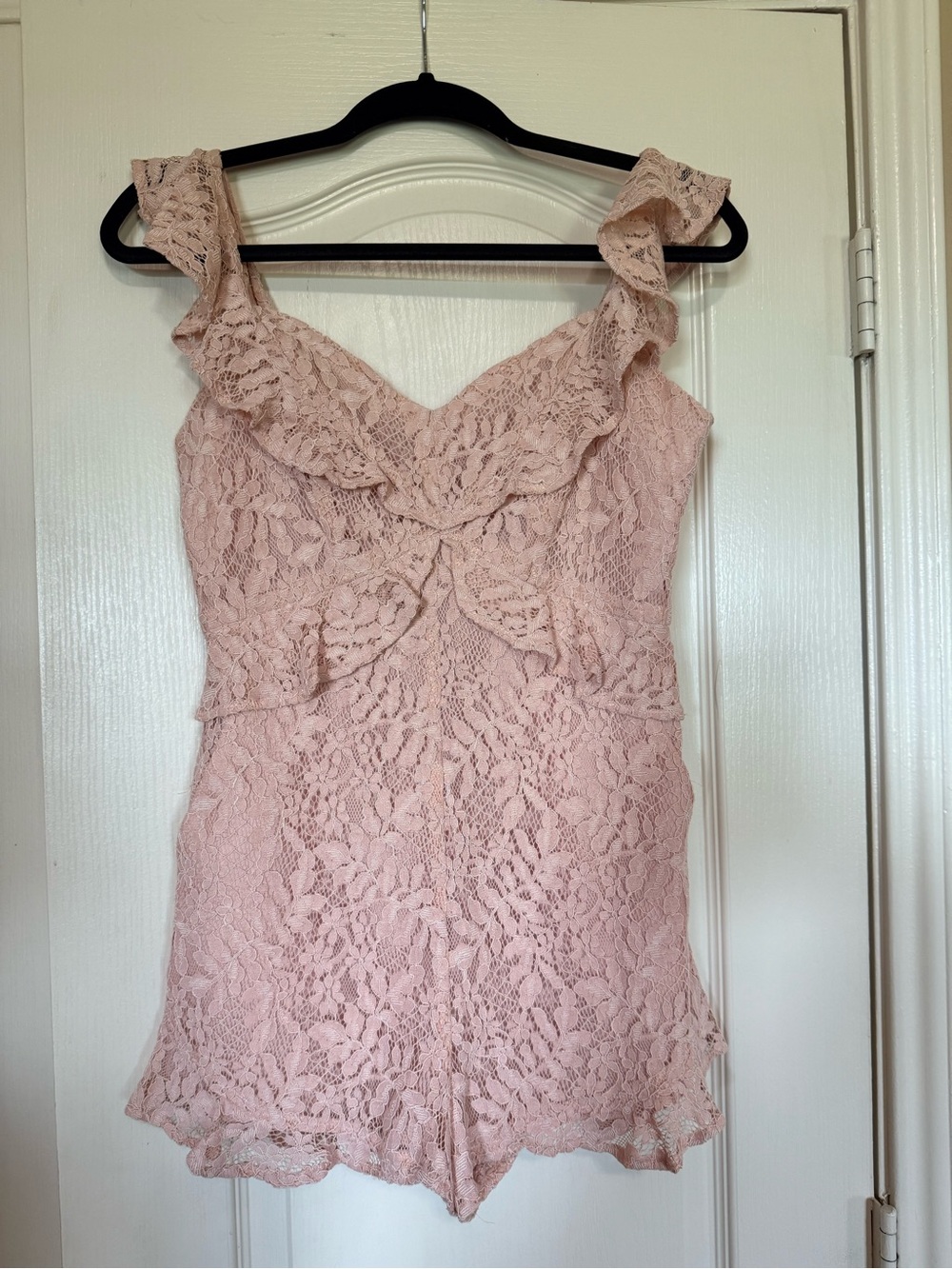 BCBGeneration Blush Lace Ruffle Romper - Picture 6 of 6